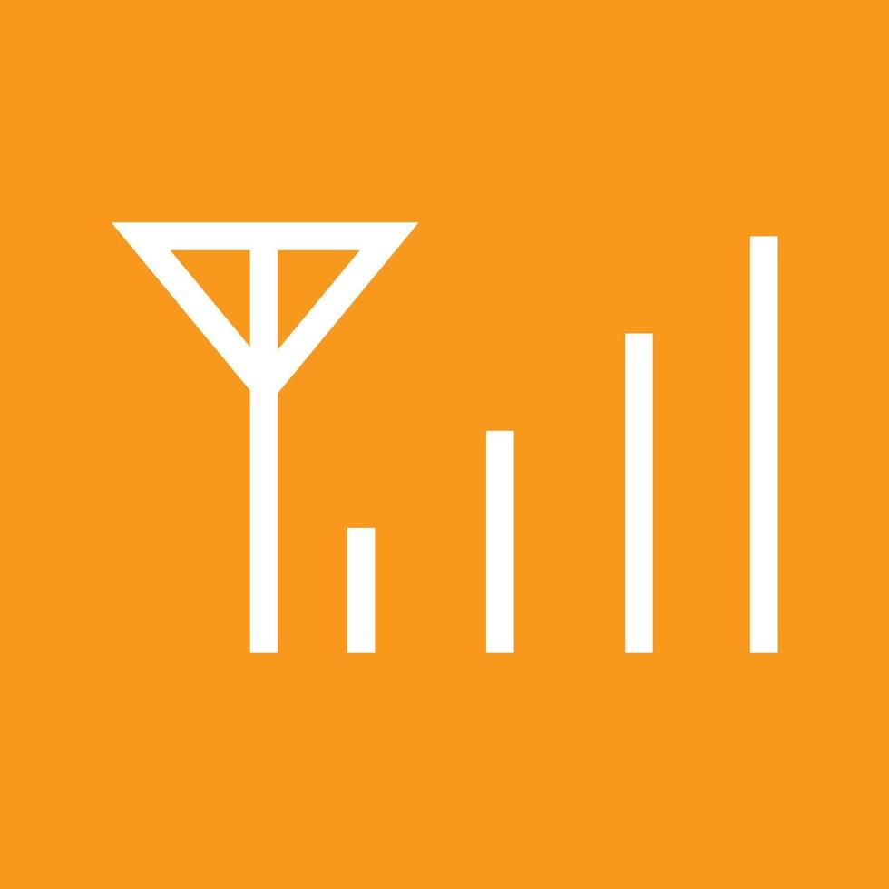 Mobile Signal Strength Line Color Background Icon vector
