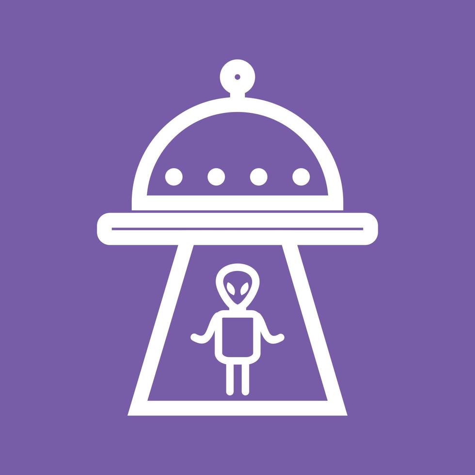 Alien Abduction Line Color Background Icon vector