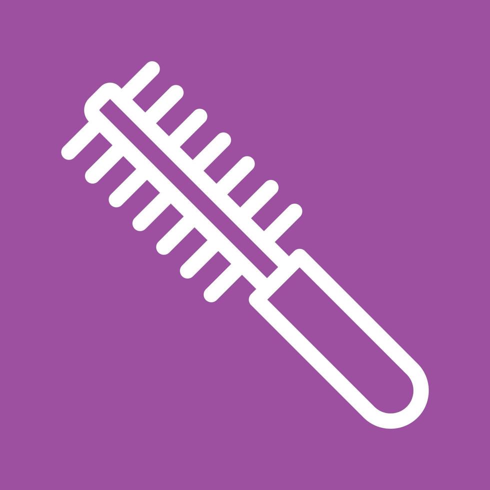 Curly Hair Comb Line Color Background Icon vector