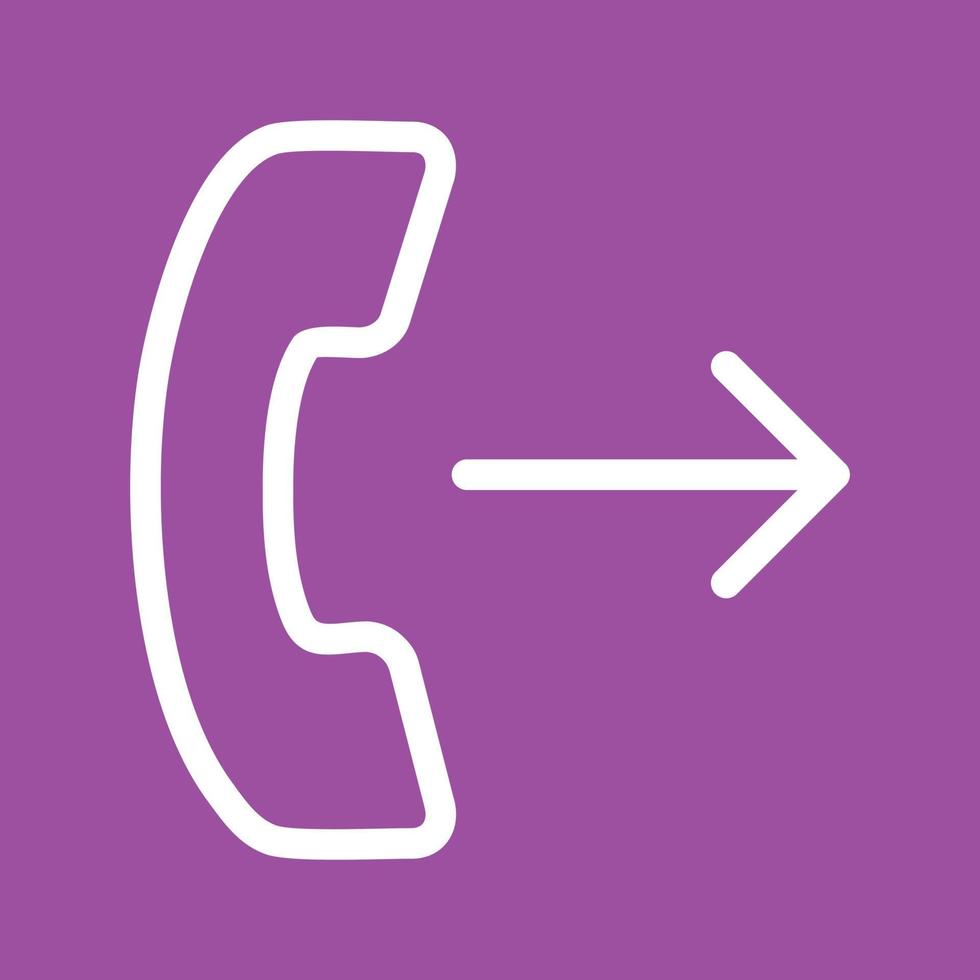 Outgoing Call Line Color Background Icon vector