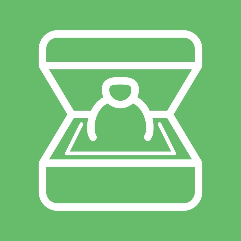 Ring in a box Line Color Background Icon vector