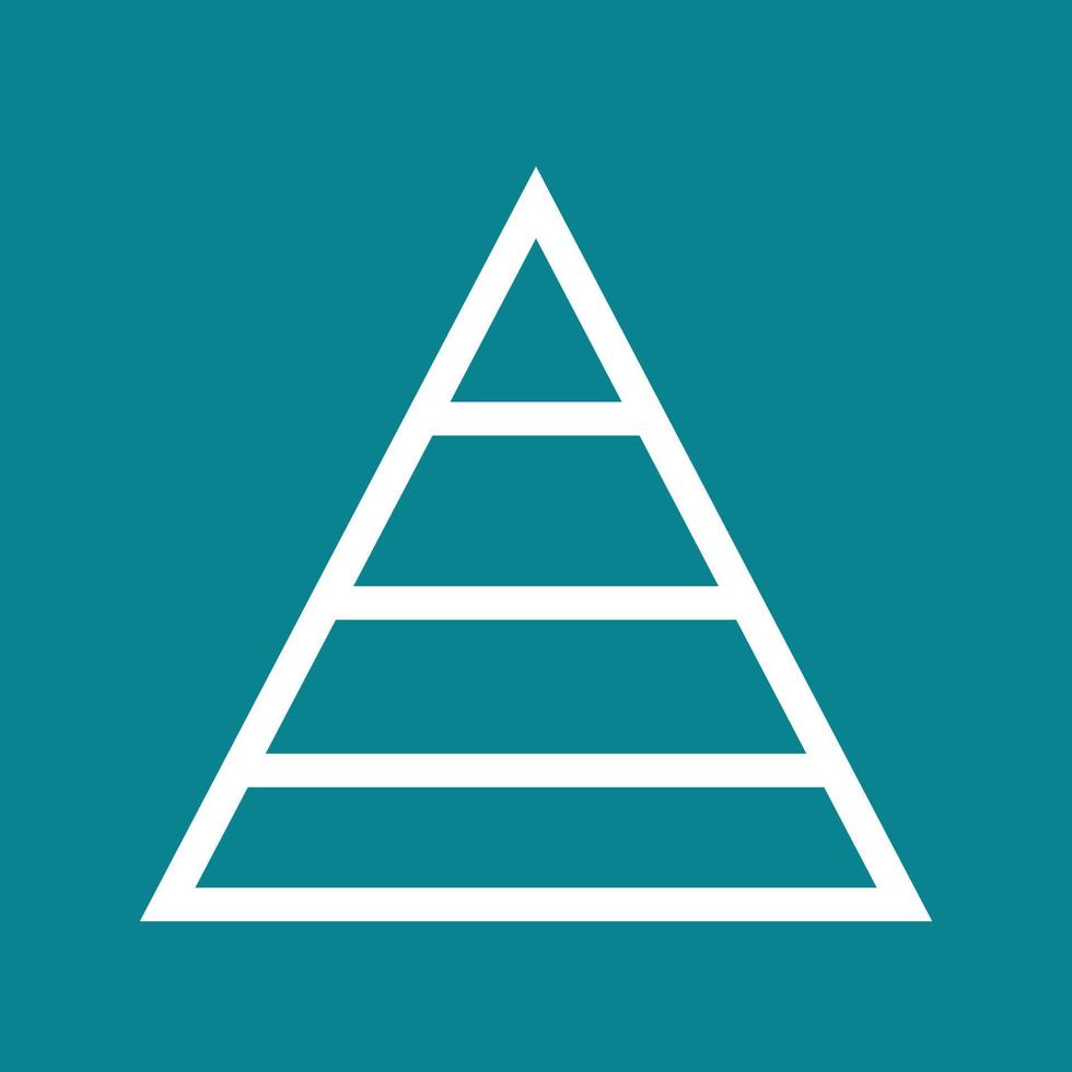 icono de fondo de color de línea de gráfico de pirámide vector