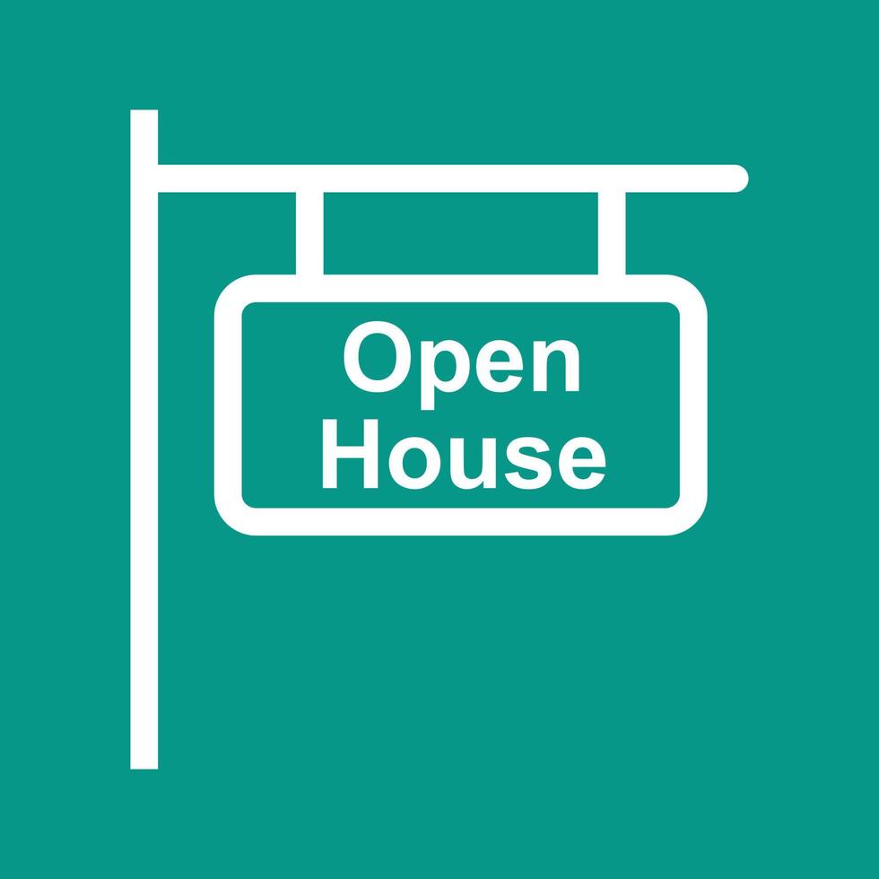 Open House Sign Line Color Background Icon vector