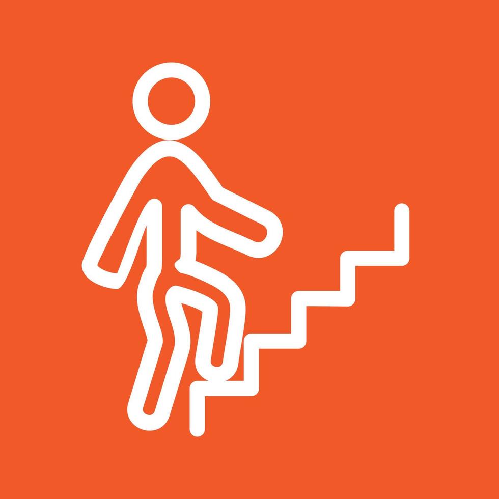 persona subiendo escaleras línea color fondo icono vector