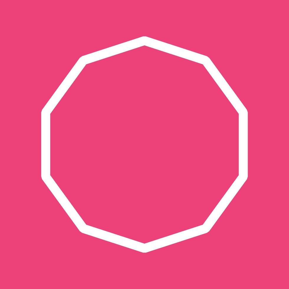 Decagon Line Color Background Icon vector