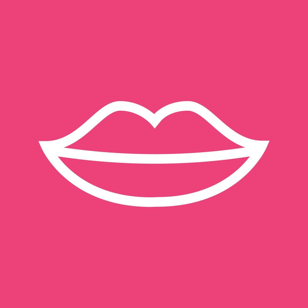 Lips Line Color Background Icon vector