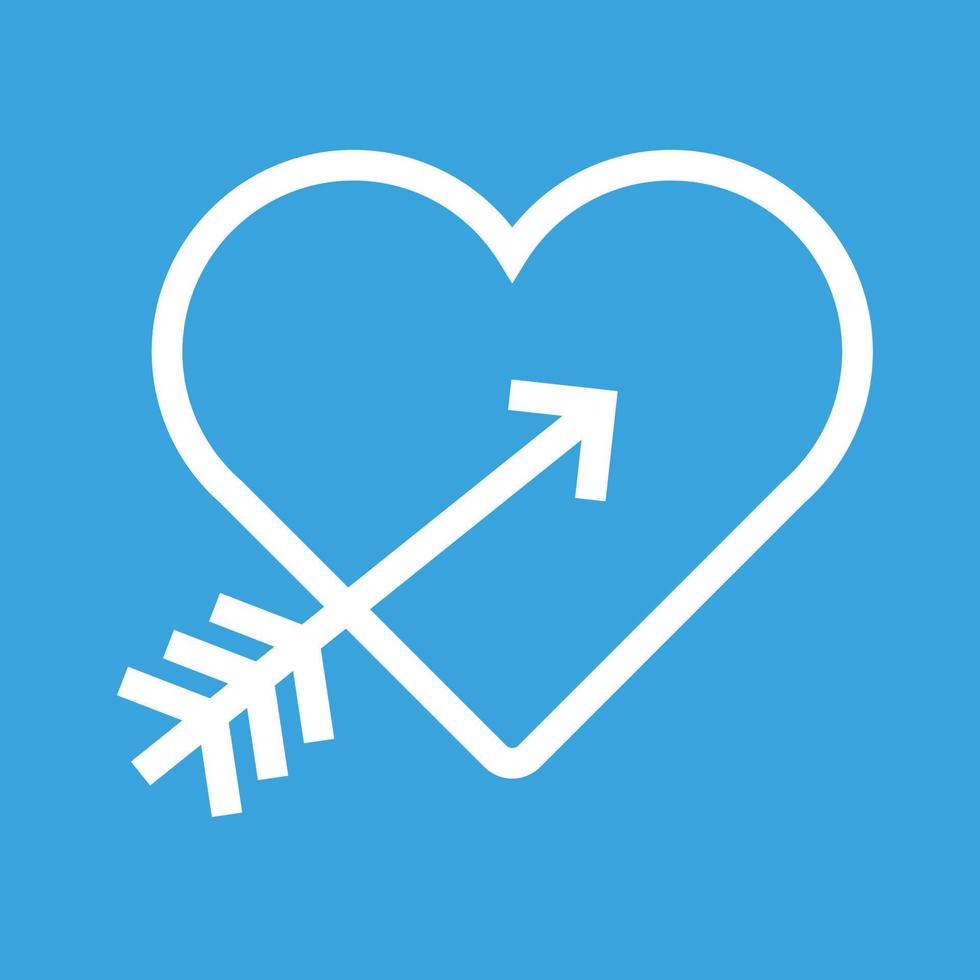 Heart with arrow Line Color Background Icon vector