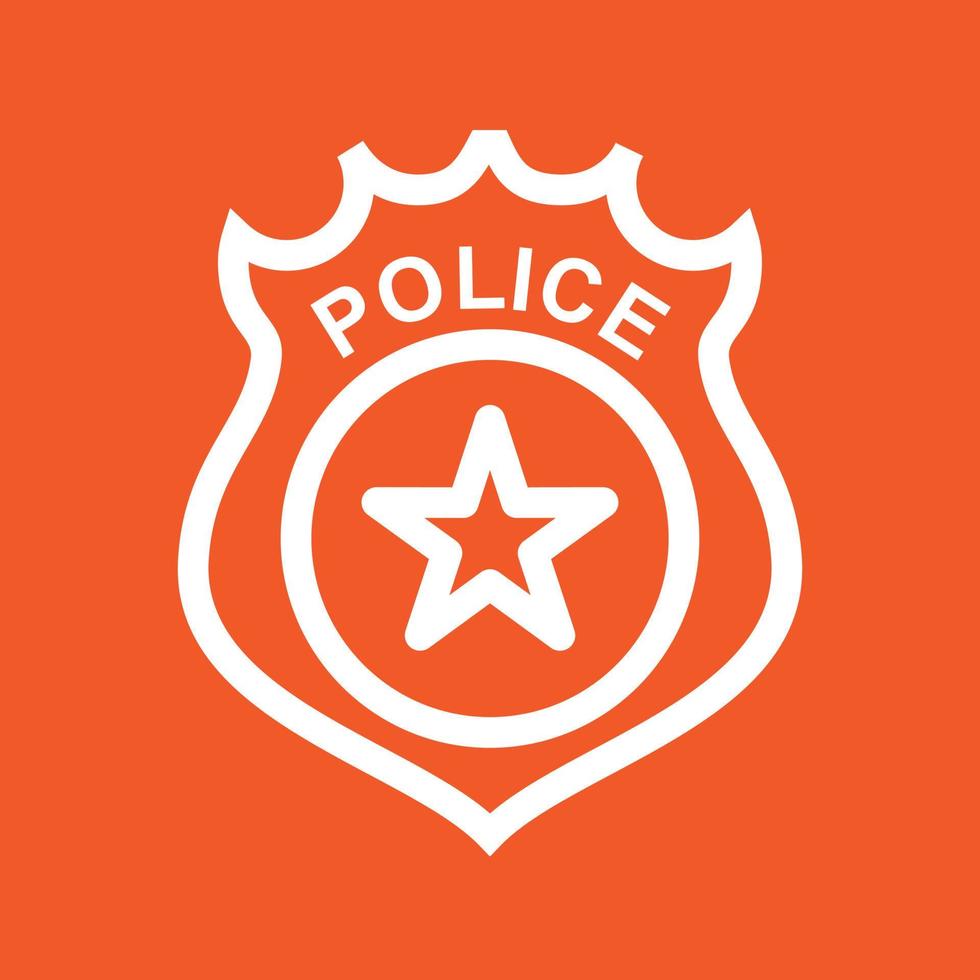 Police Badge Line Color Background Icon vector