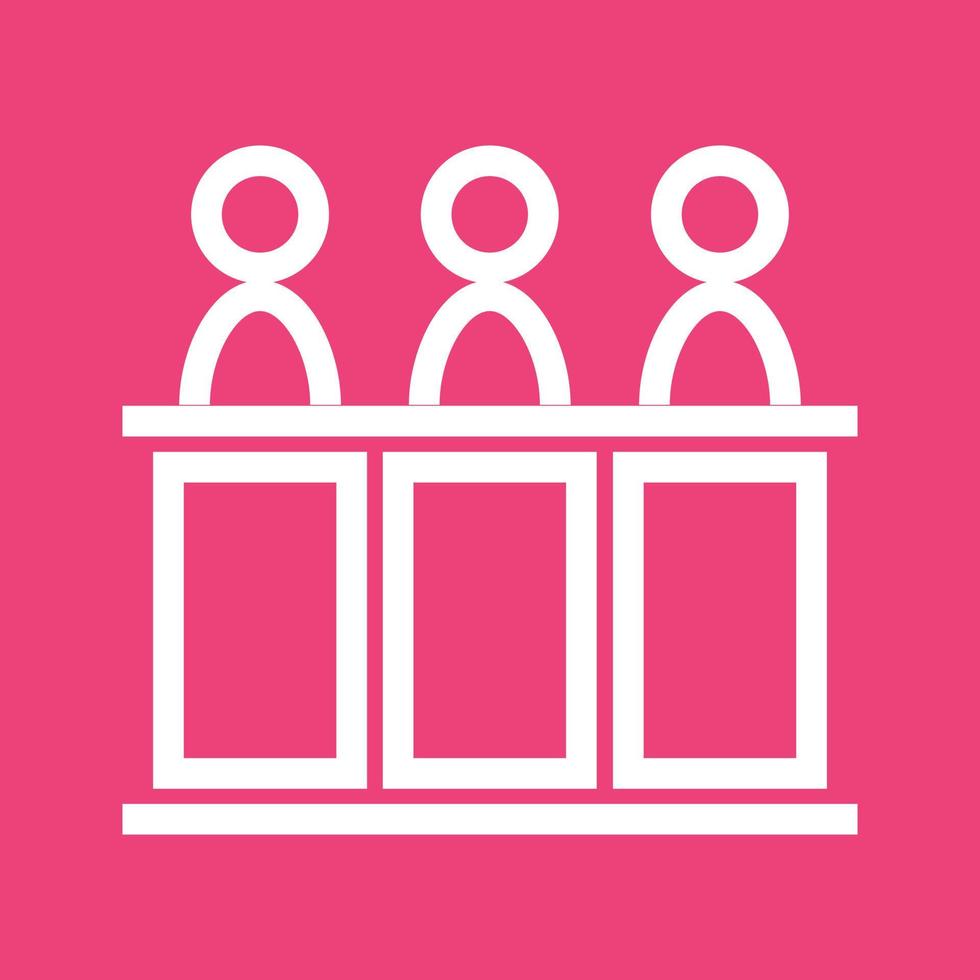 Panel of judges Line Color Background Icon vector