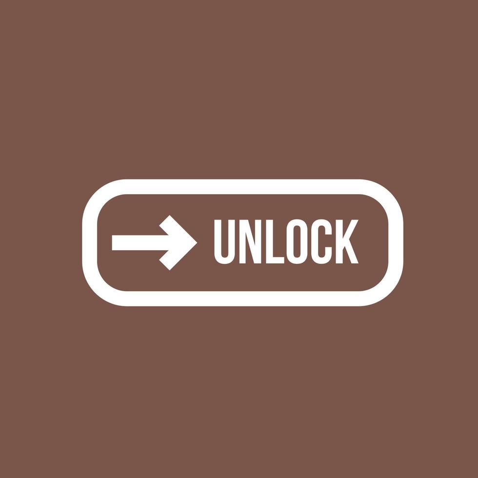 Unlock slide Line Color Background Icon vector