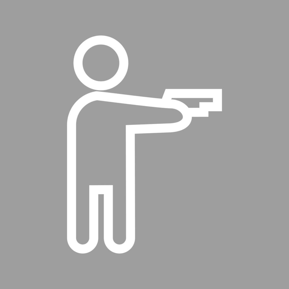 sosteniendo el icono de fondo de color de línea de pistola vector