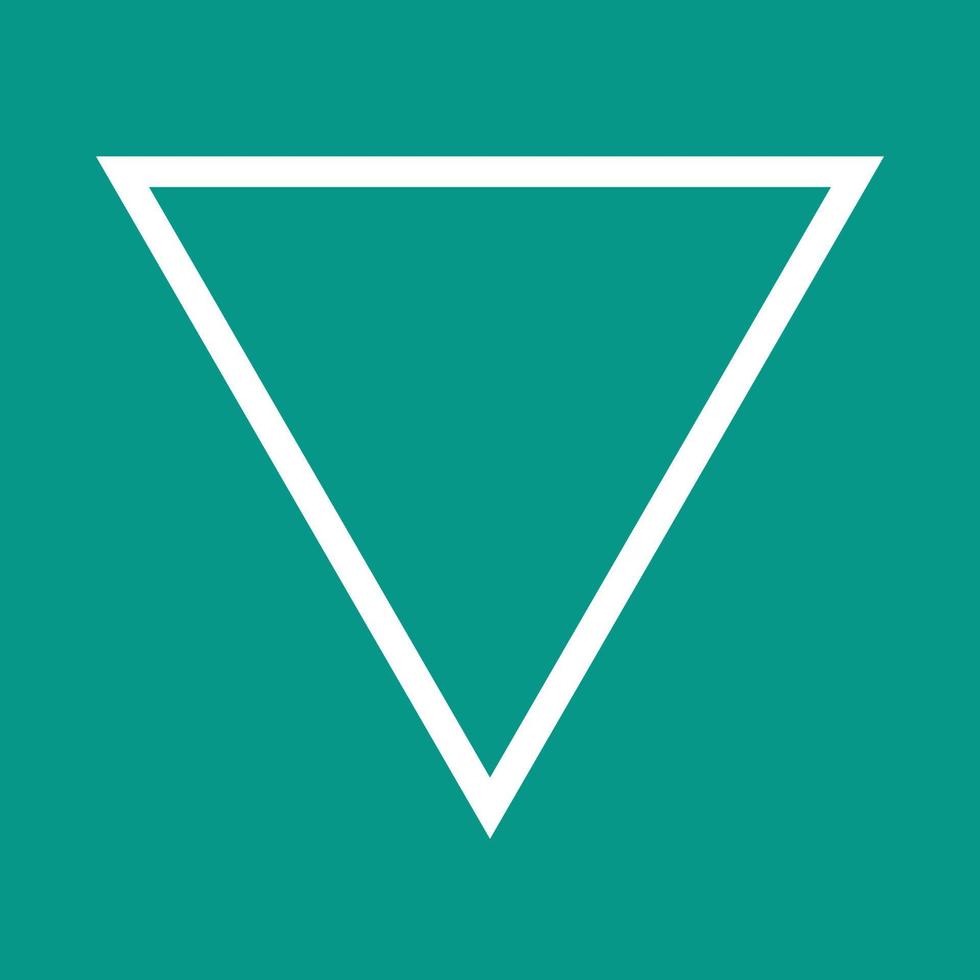 Inverted Triangle Line Color Background Icon vector
