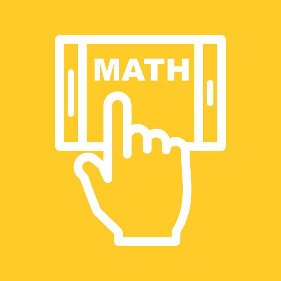 Studying Math on Mobile Line Color Background Icon vector