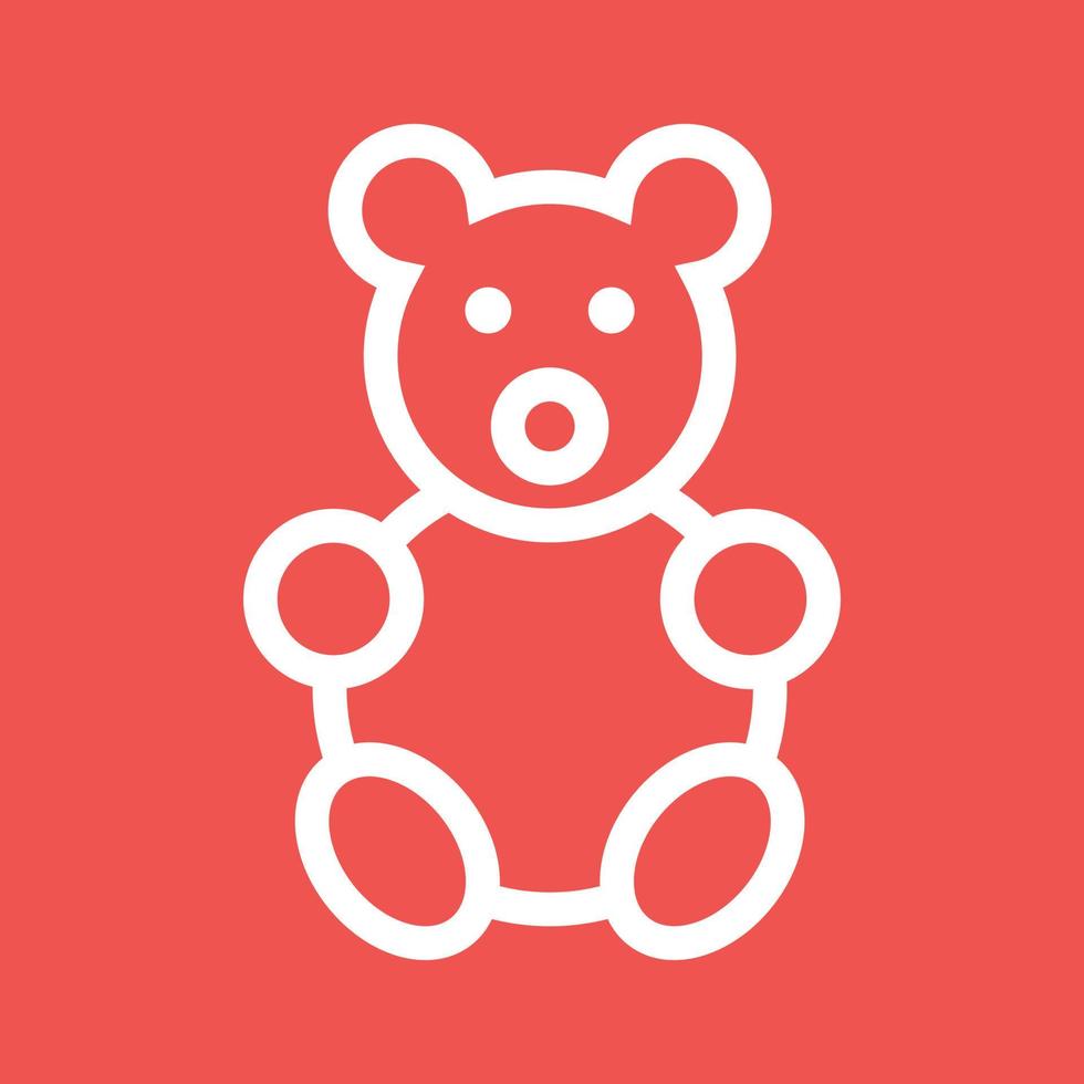 Stuffed Bear Line Color Background Icon vector