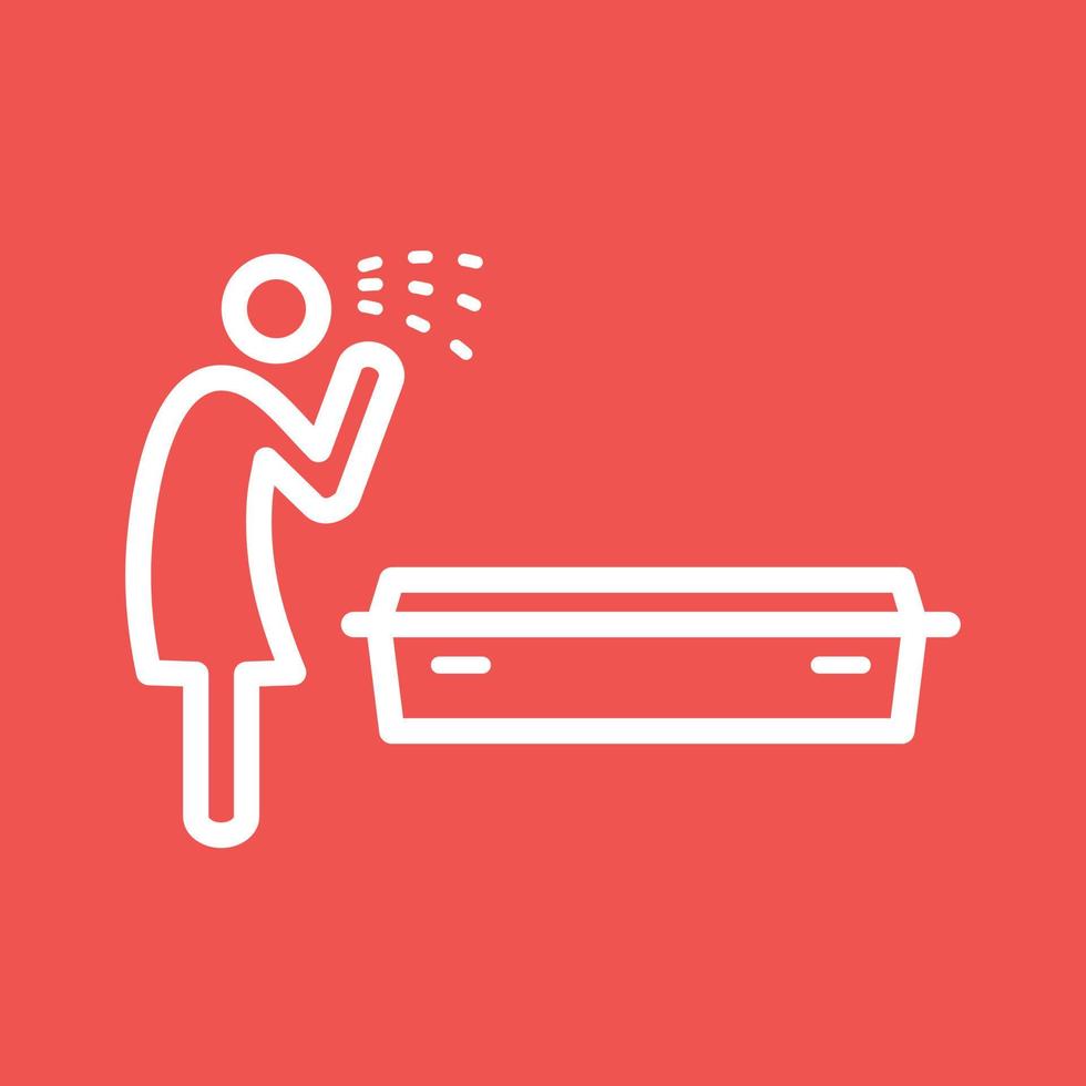 Crying over Dead Body Line Color Background Icon vector