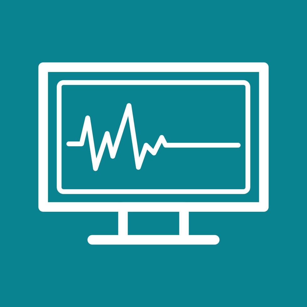 ecg que muestra el icono de fondo de color de la línea de muerte vector