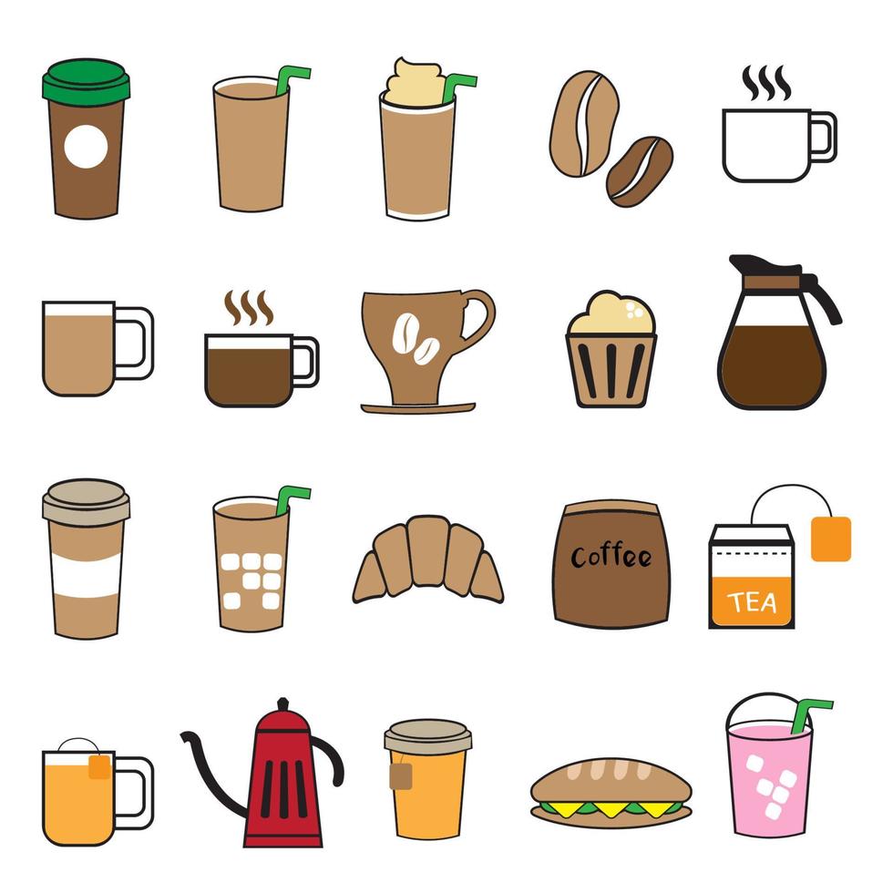 paquete de iconos de café conjunto de imágenes vectoriales vector