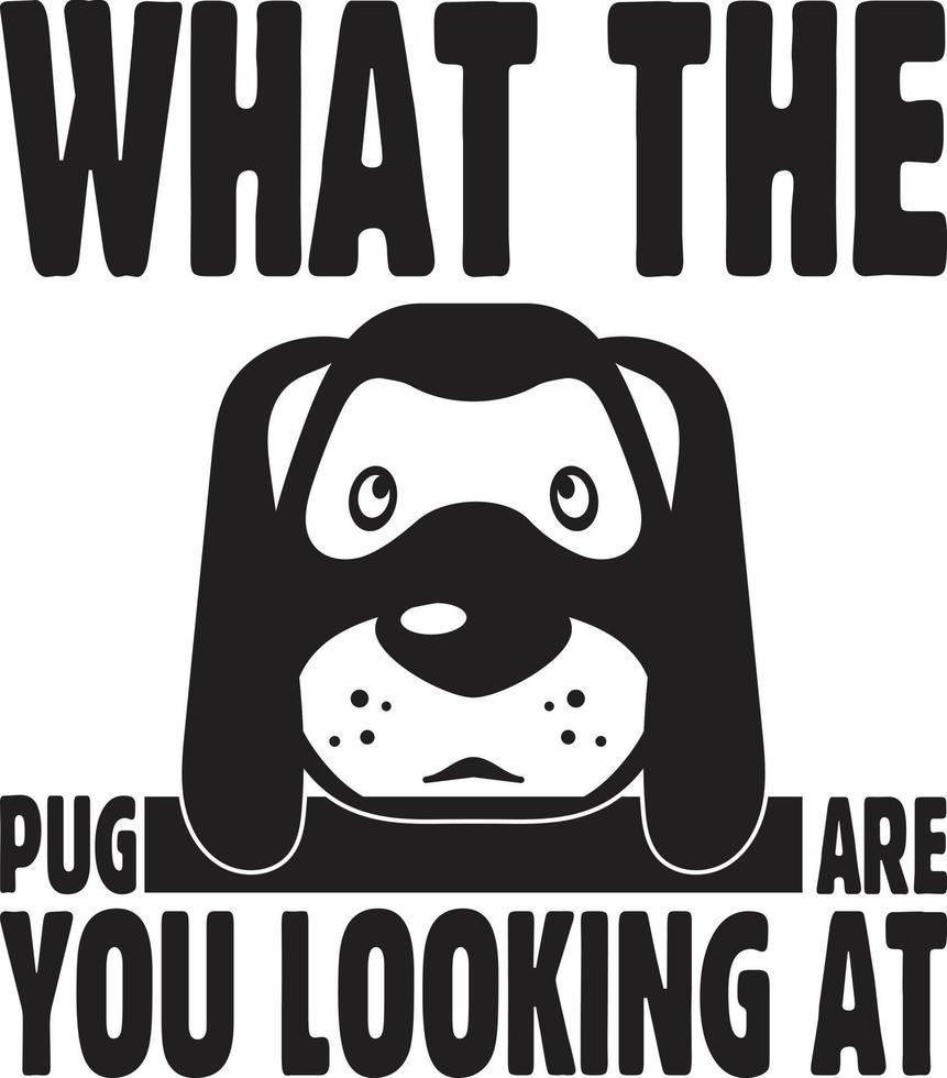 paquete de diseño de camiseta de perro pug, diseño de camiseta de tipografía vector