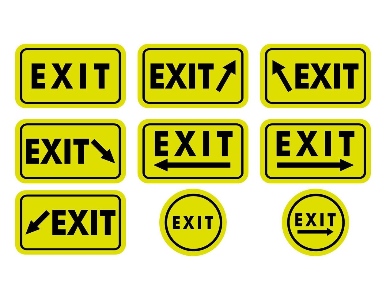 set of exit sign, marker exit vector template