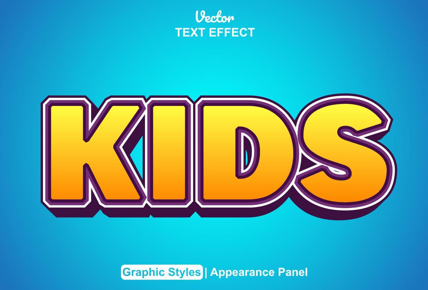 kids text effect with graphic style and editable. vector
