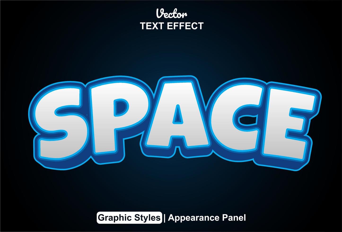 space text effect with graphic style and editable. vector