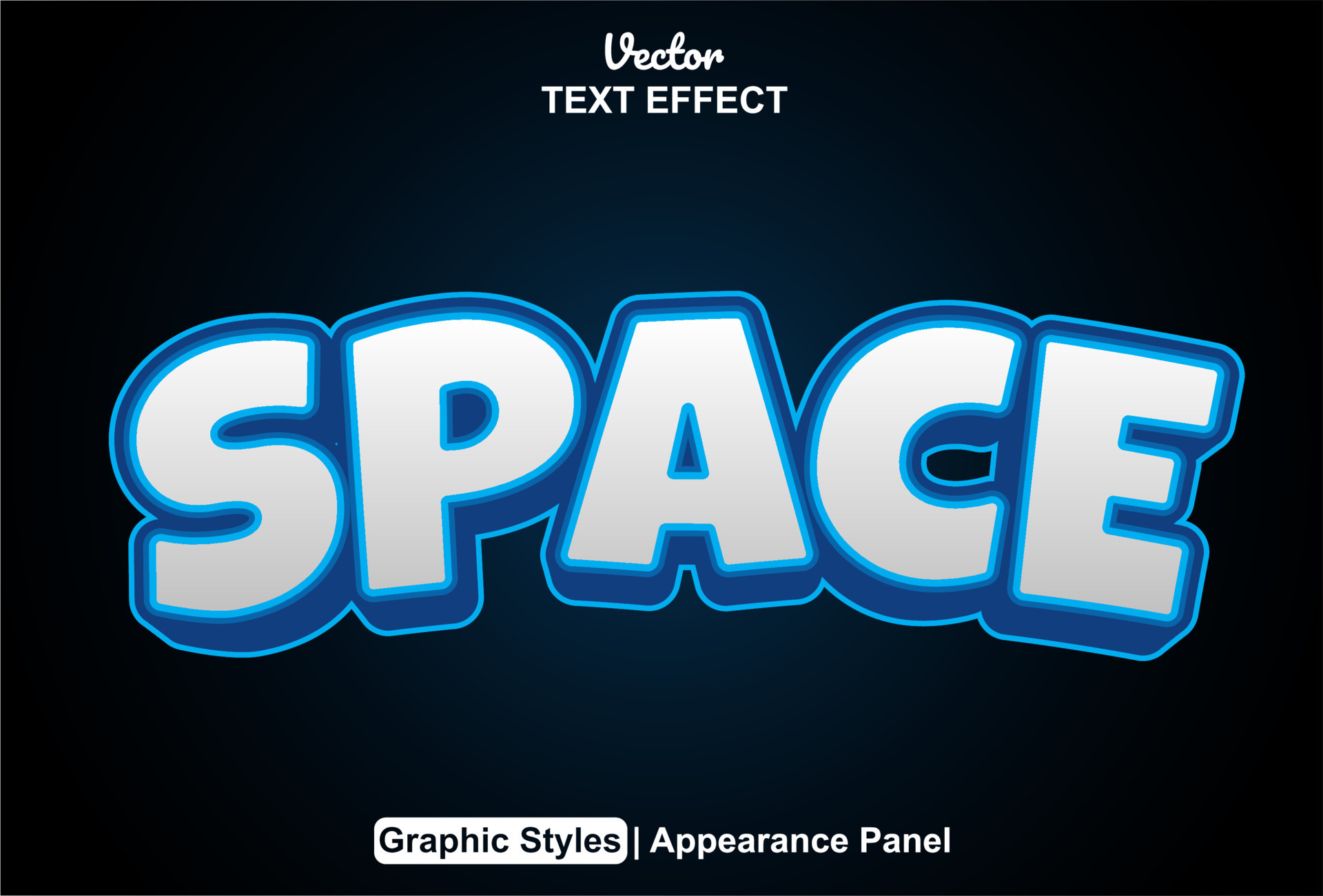 space text effect with graphic style and editable. 16348191 Vector Art ...