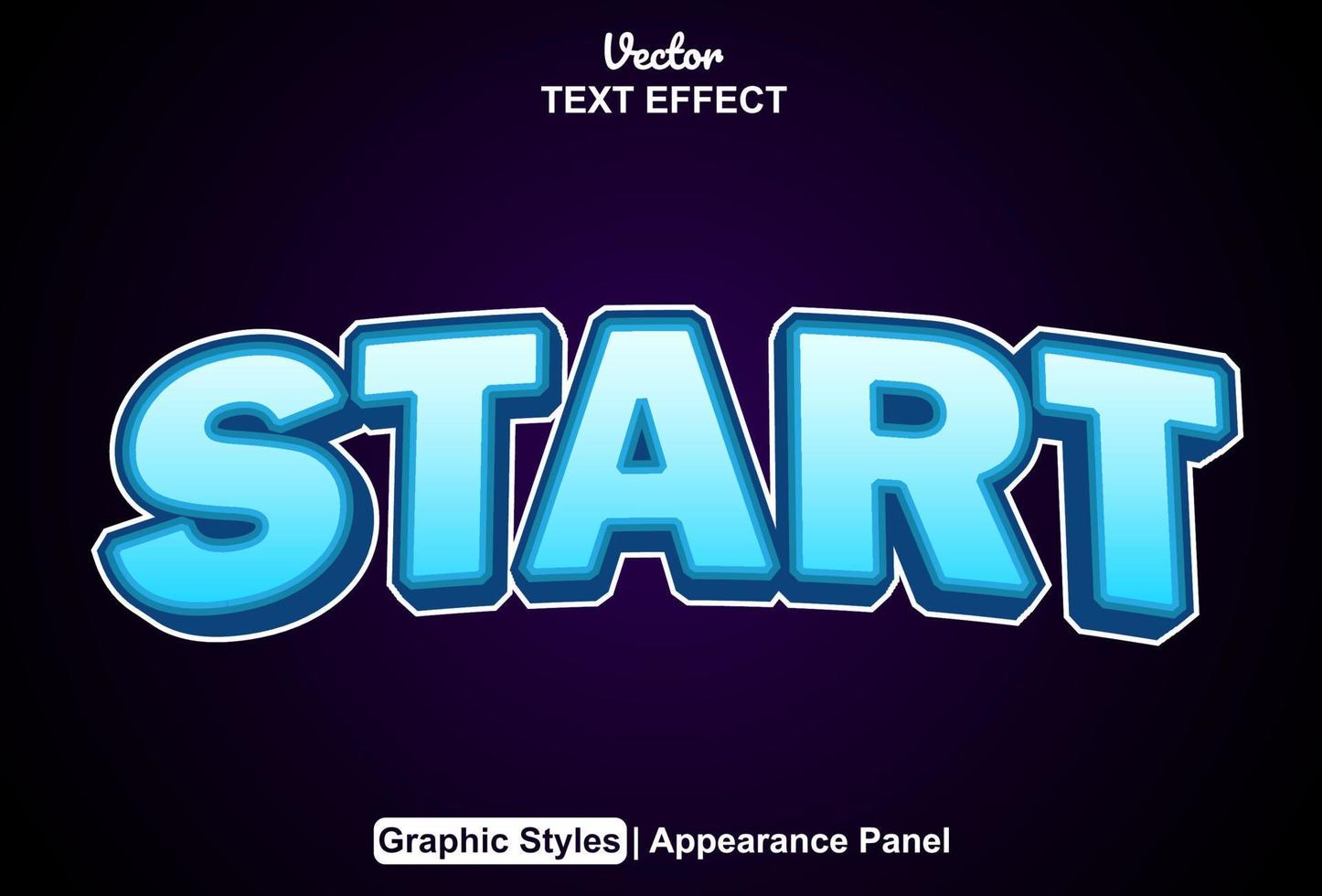 start text effect with graphic style and editable. vector