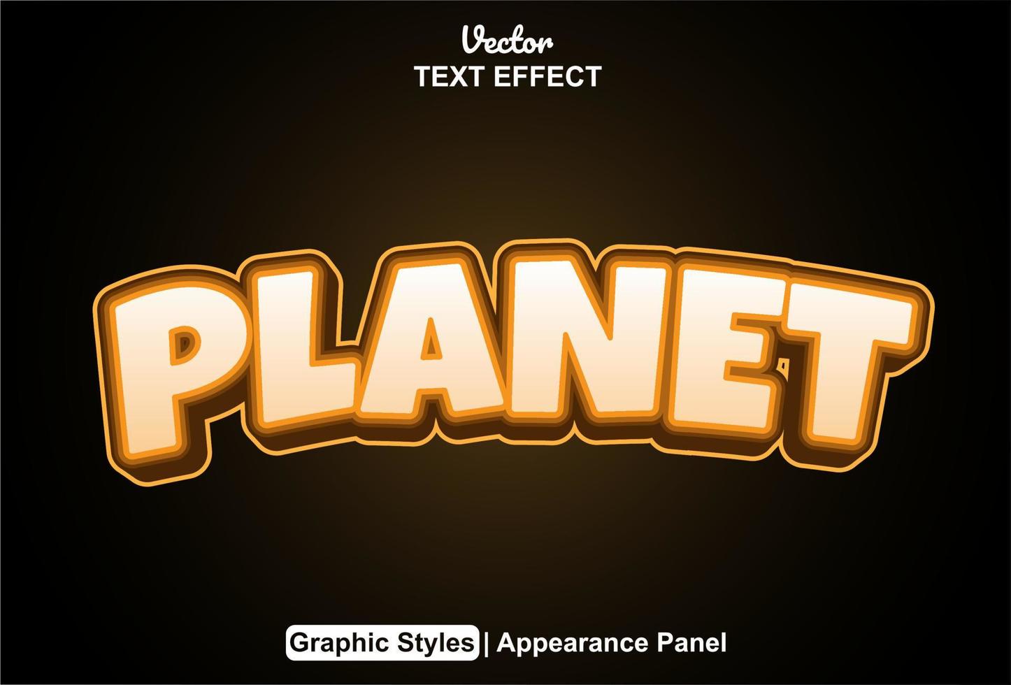 planet text effect with graphic style and editable. vector