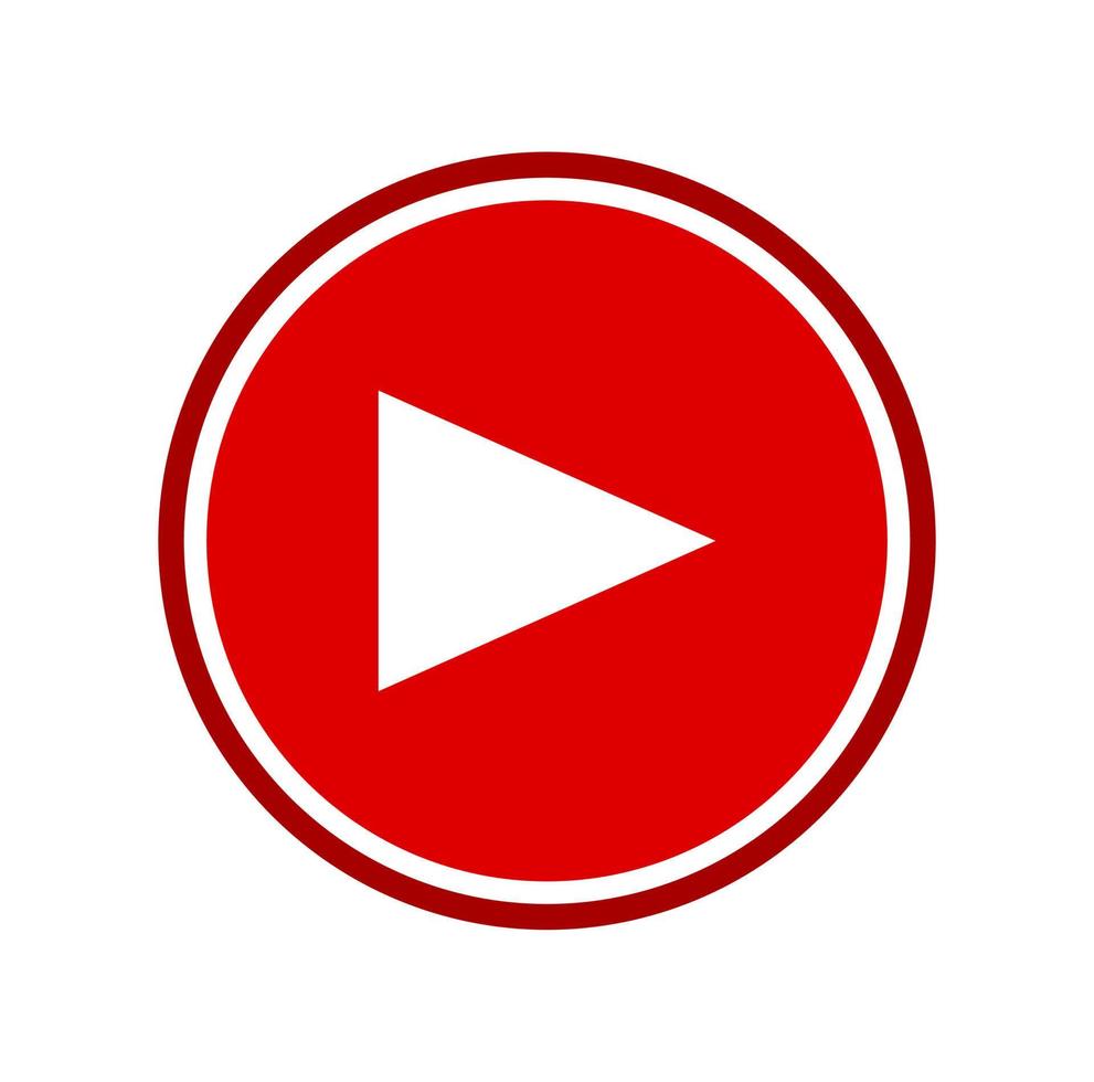 red play button icon design vector