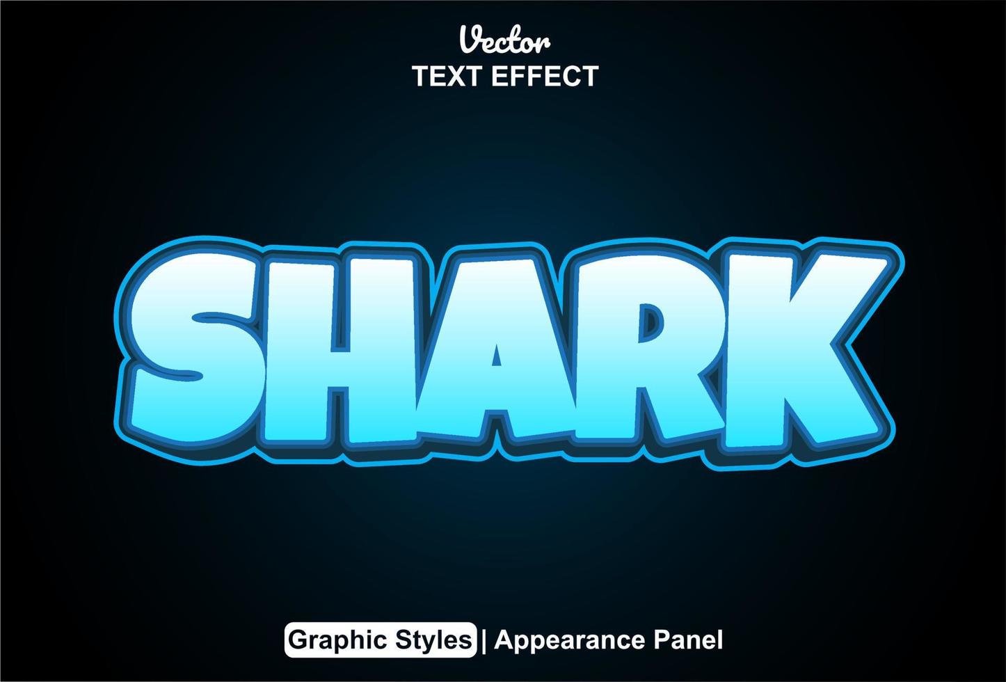 shark text effect with graphic style and editable. vector