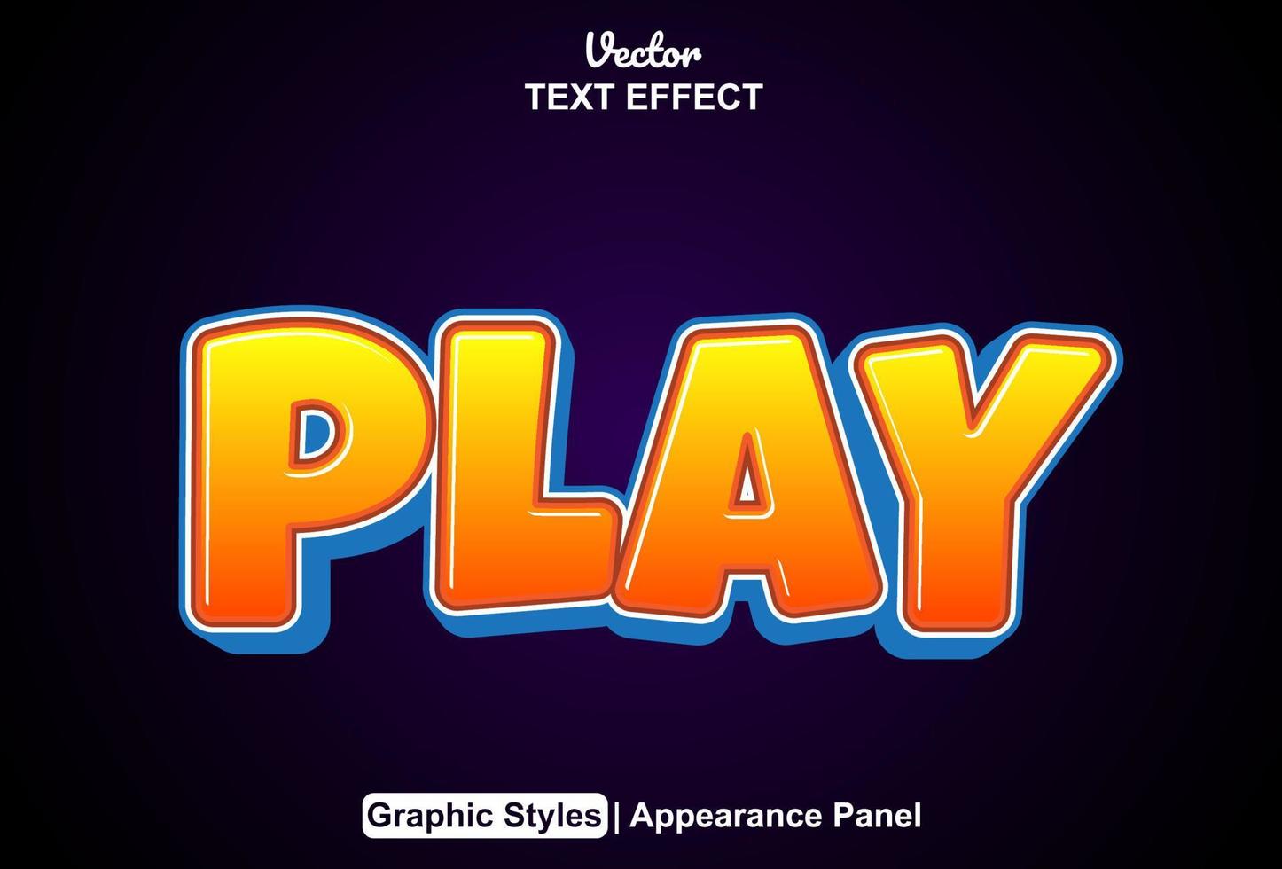 text effect play with graphic style and editable. vector