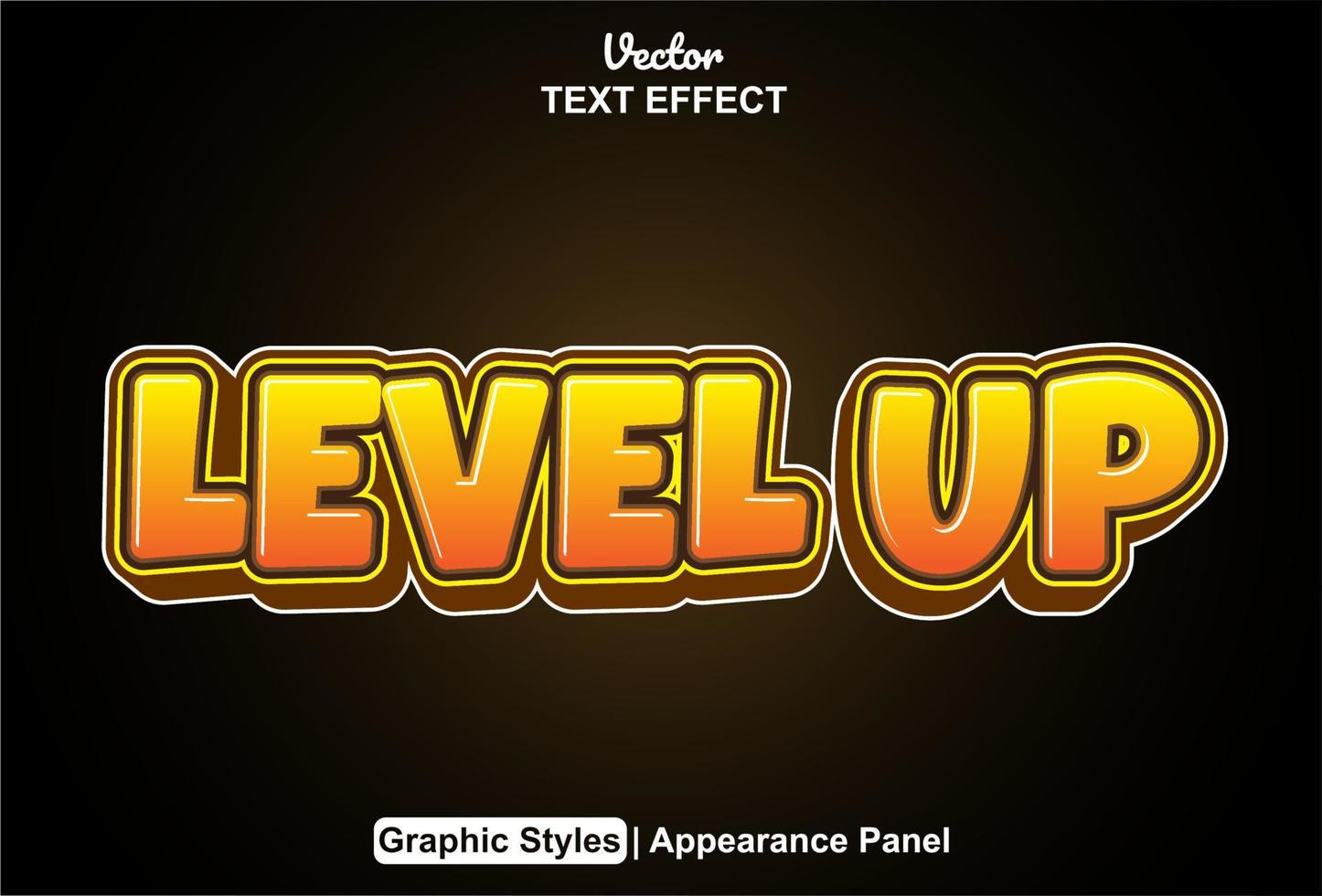 Text effects level up with graphic styles and can be edited. vector