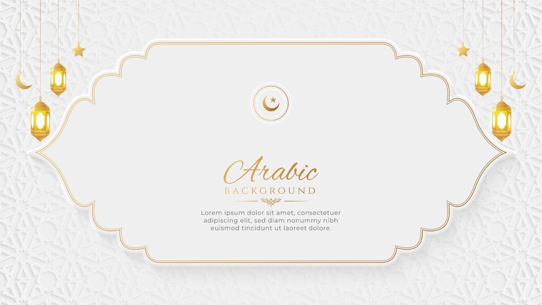 Arabic Islamic ornamental background with Arabic style border frame vector