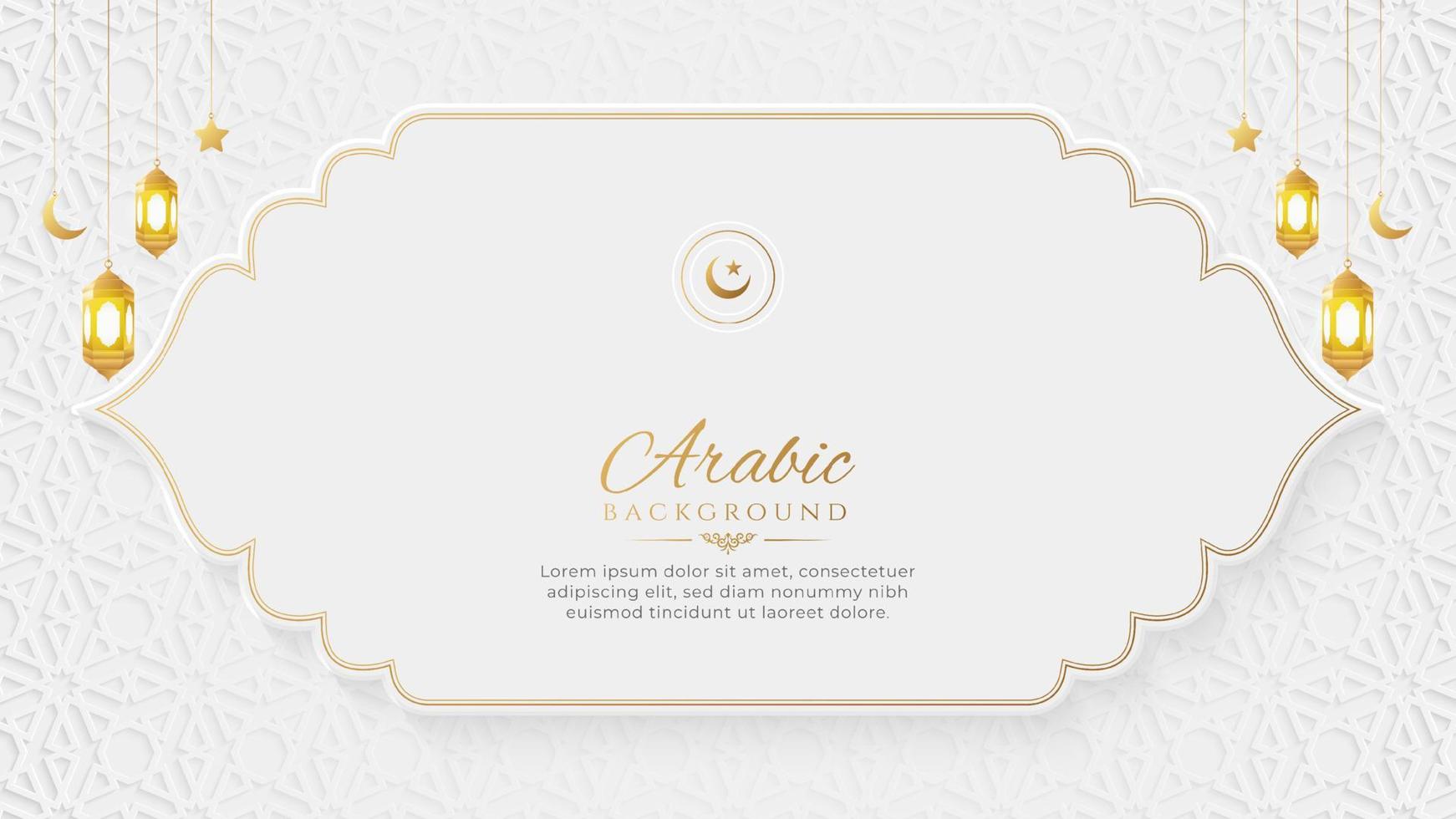 Arabic Islamic ornamental background with Arabic style border frame vector