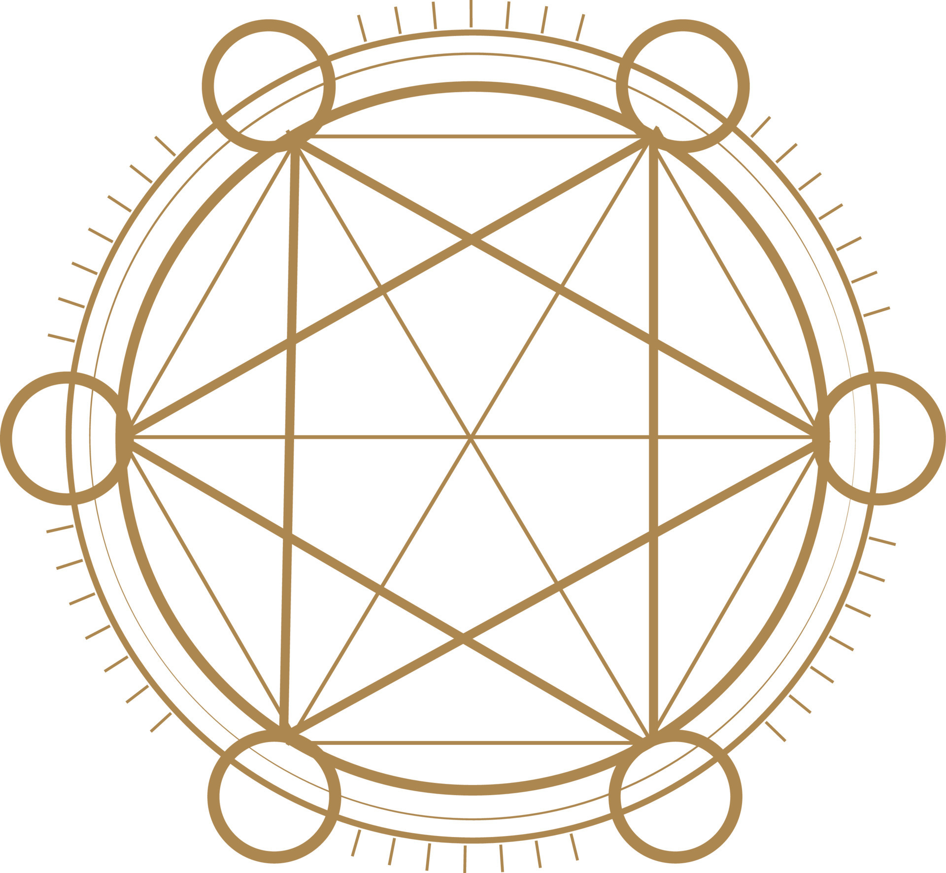 Magic circle, Mystical geometry symbol. Linear alchemy, occult