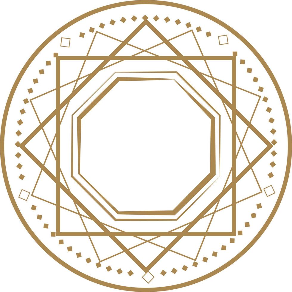 Magic circle, Mystical geometry symbol. Linear alchemy, occult, philosophical sign. vector