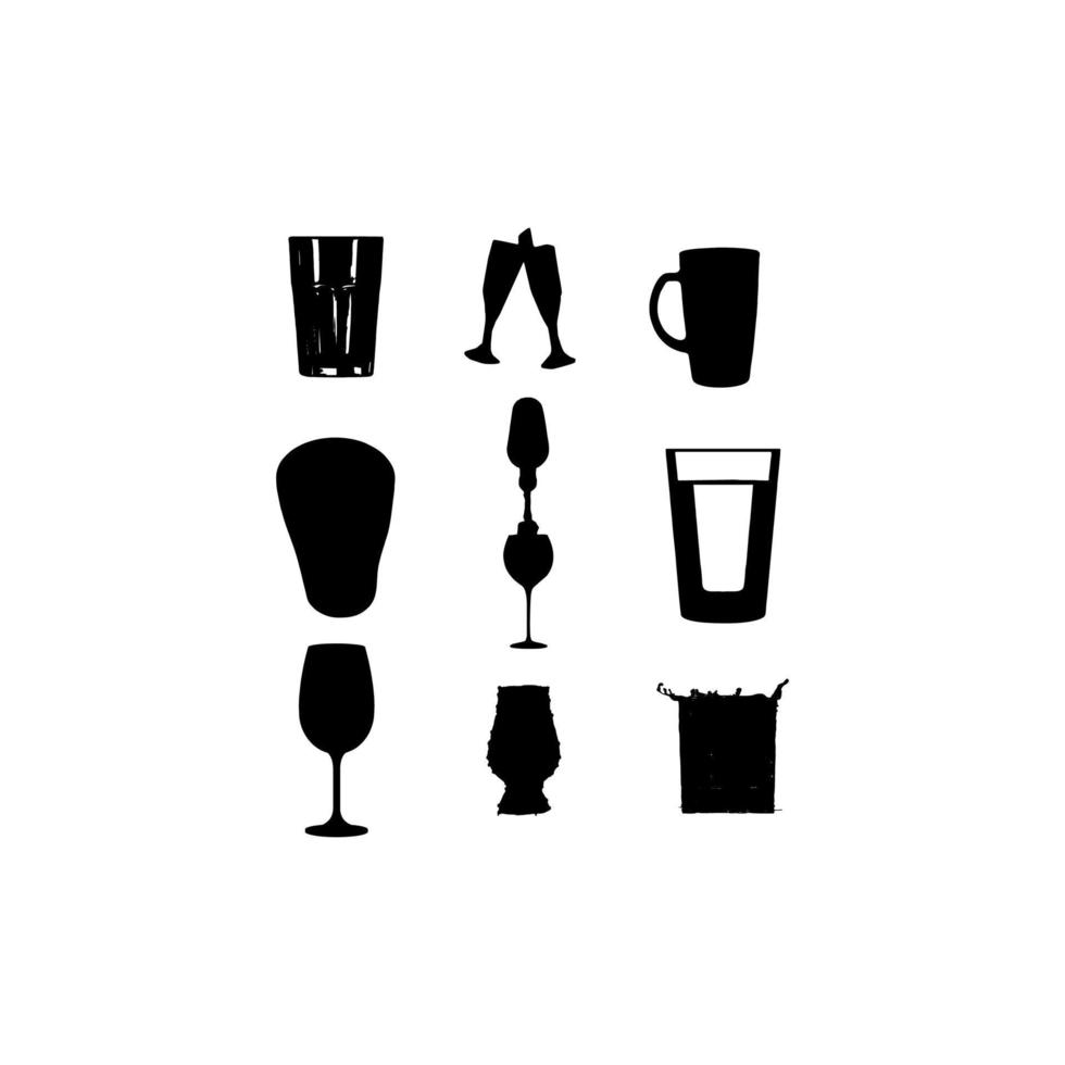 glass drink water icon silhouette vector
