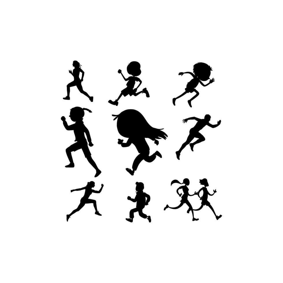 human running collection set creative design vector