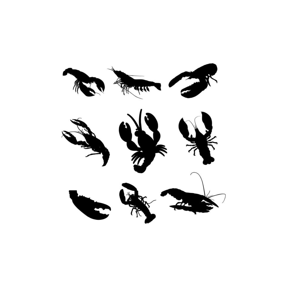 animal lobster icon set design vector