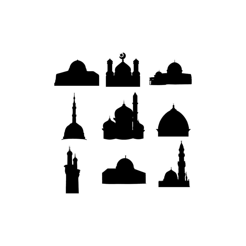 conjunto de iconos islámicos de mezquita diseño creativo vector