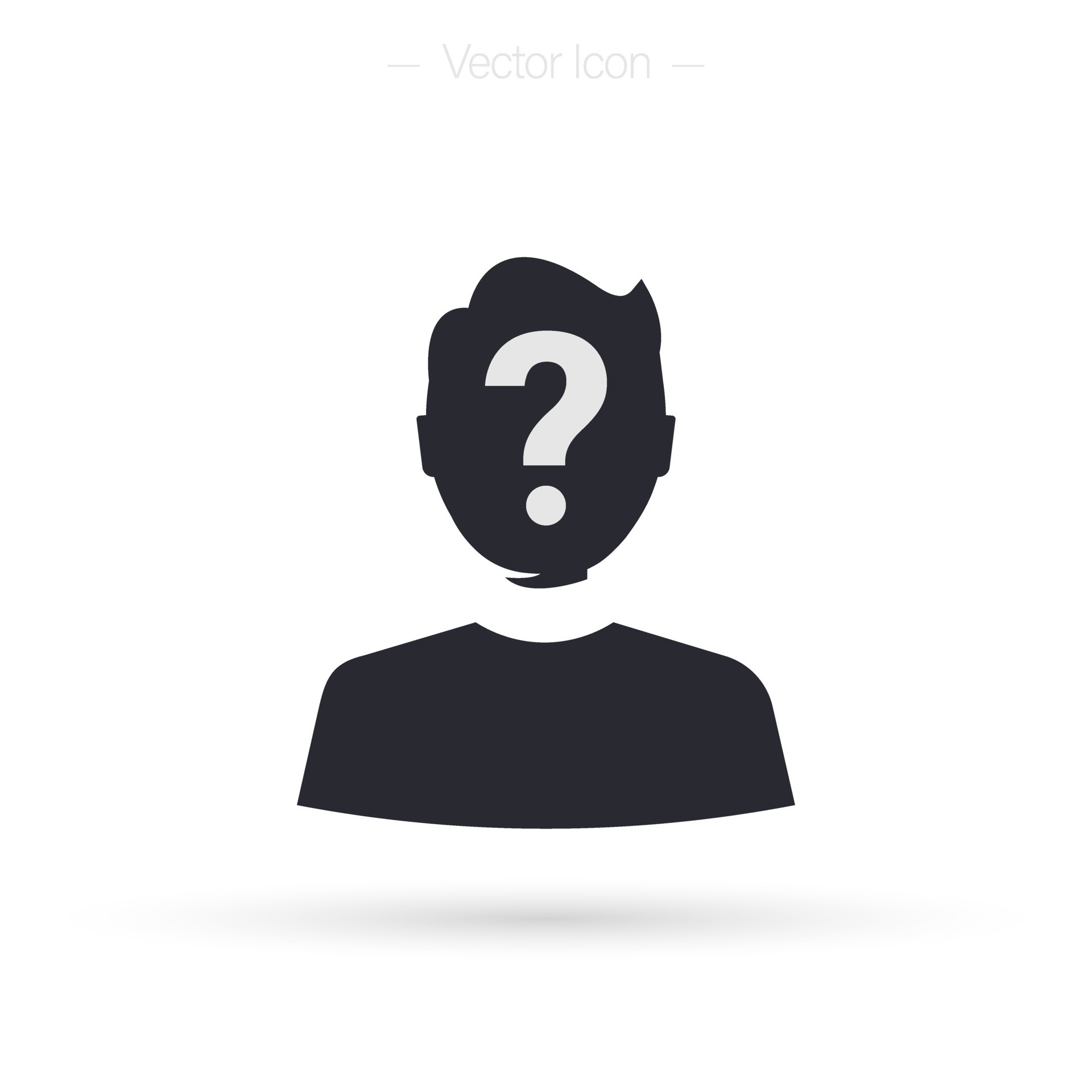 Anonymity icon. User silhouette with question mark. Unknown person.  Isolated vector illustration 16348369 Vector Art at Vecteezy
