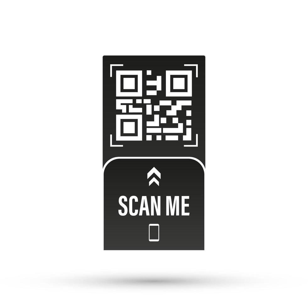 Qr code for payment. QR code for smartphone. Isolated vector illustration. Inscription scan me with smartphone icon