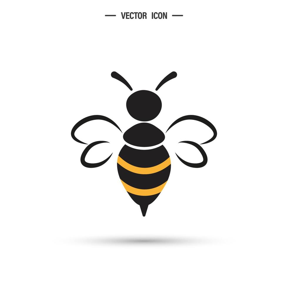 icono de abeja de miel. abejorro, concepto de fabricación de miel. ilustración vectorial aislado sobre fondo blanco vector