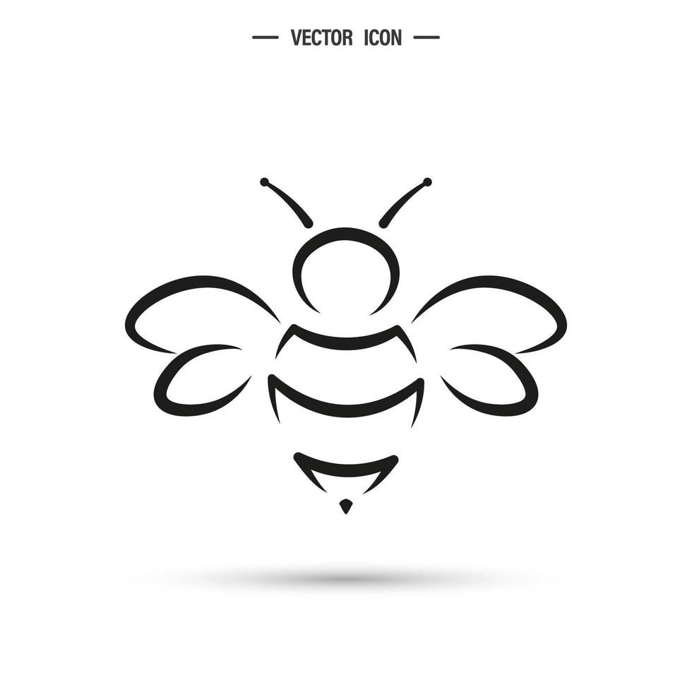 Honey bee icon. Bumblebee, Honey making concept. vector illustration isolated on white background