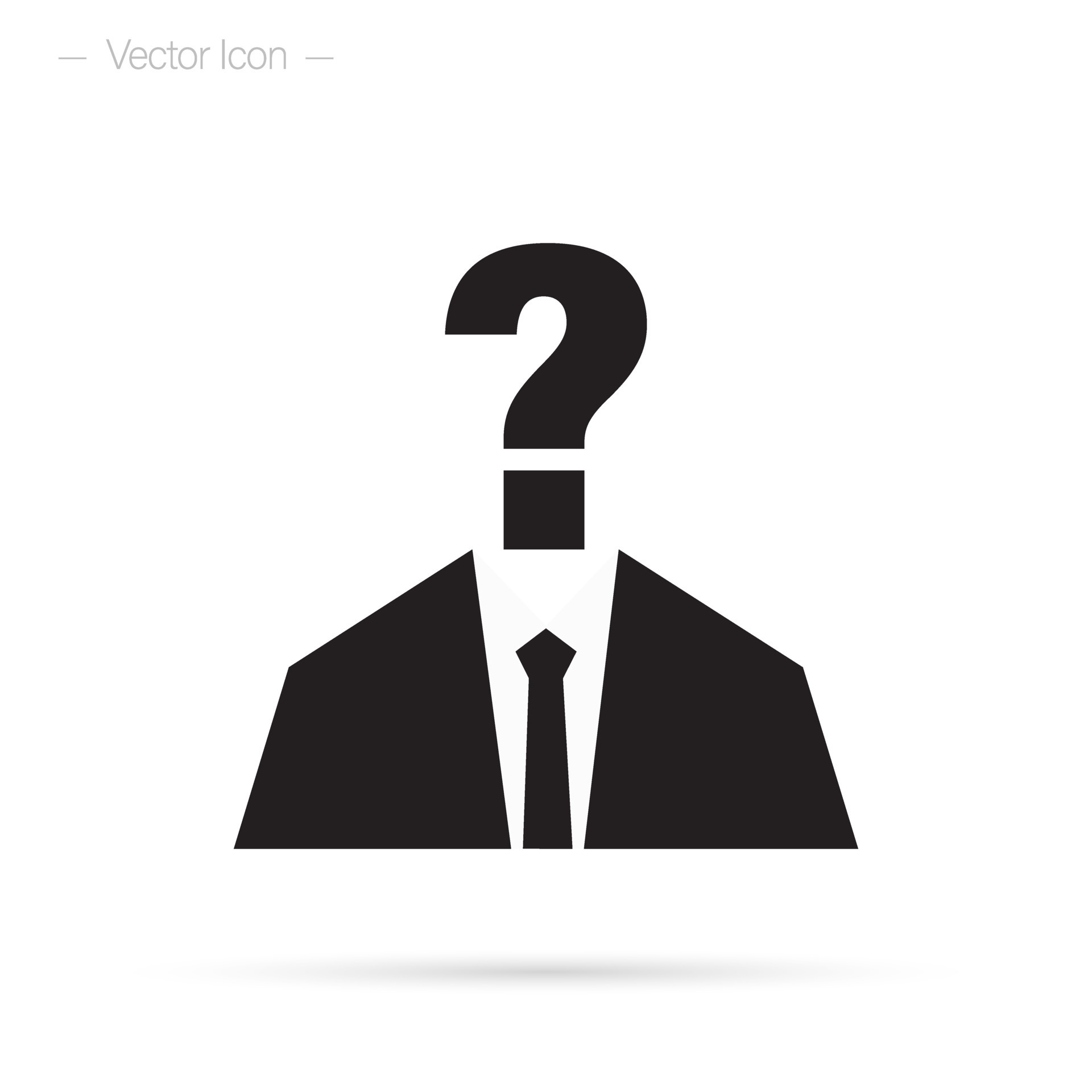 Anonymity icon. User silhouette with question mark. Unknown person.  Isolated vector illustration 16348377 Vector Art at Vecteezy