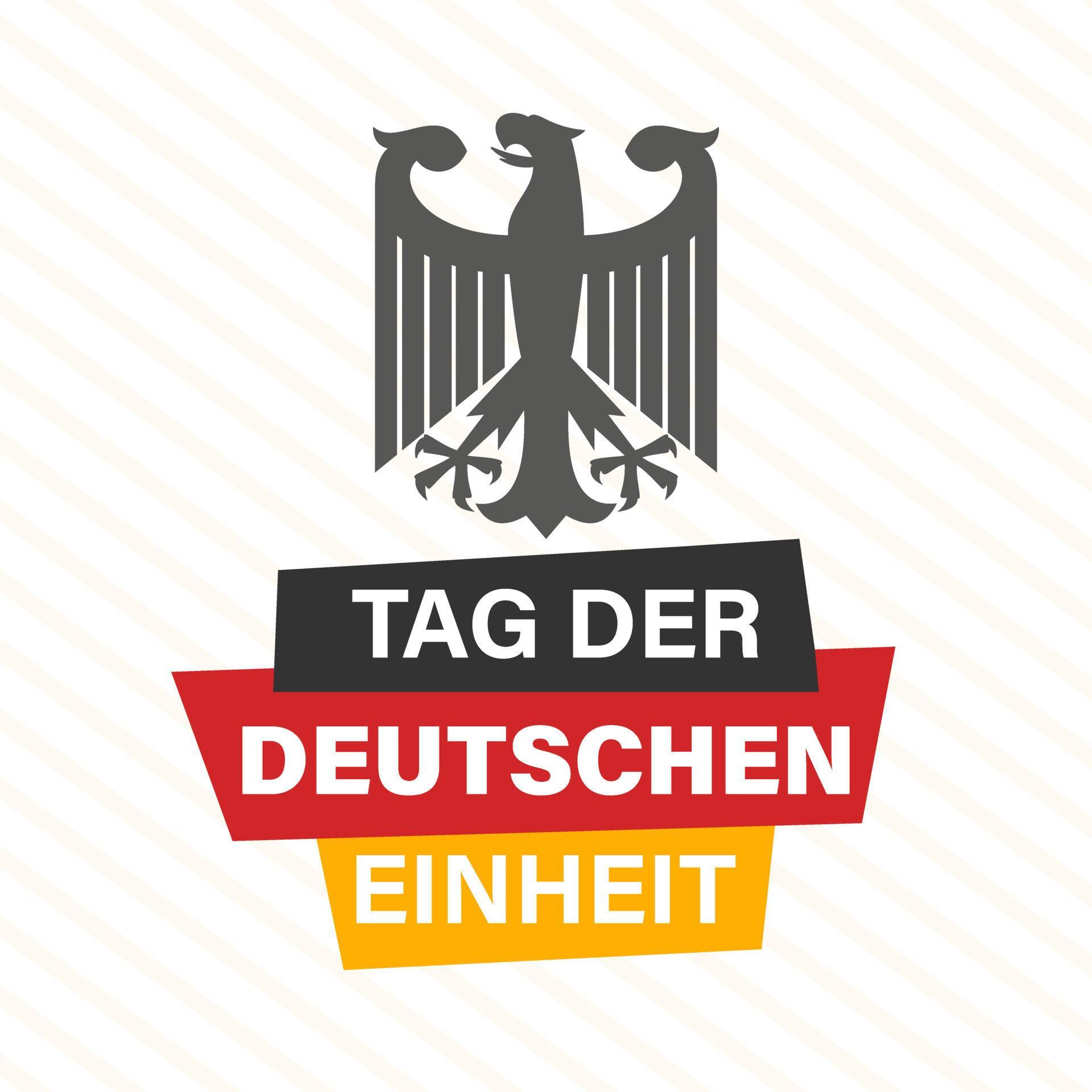 Tag der Deutschen Einheit. Translation Germany Unity Day greeting. Background, poster, card