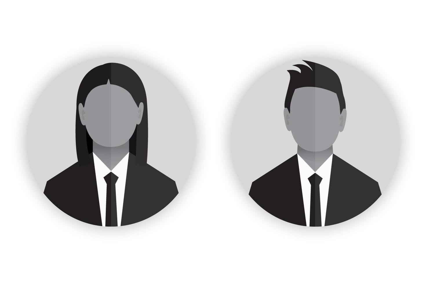 Business person man, woman icon. Suits women and men. Isolated vector illustration.