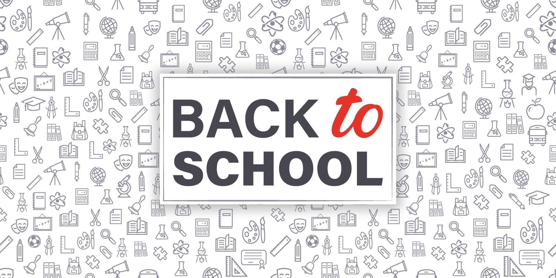 School background. Back to School concept. Welcome back to school Pattern with school supplies. Vector design