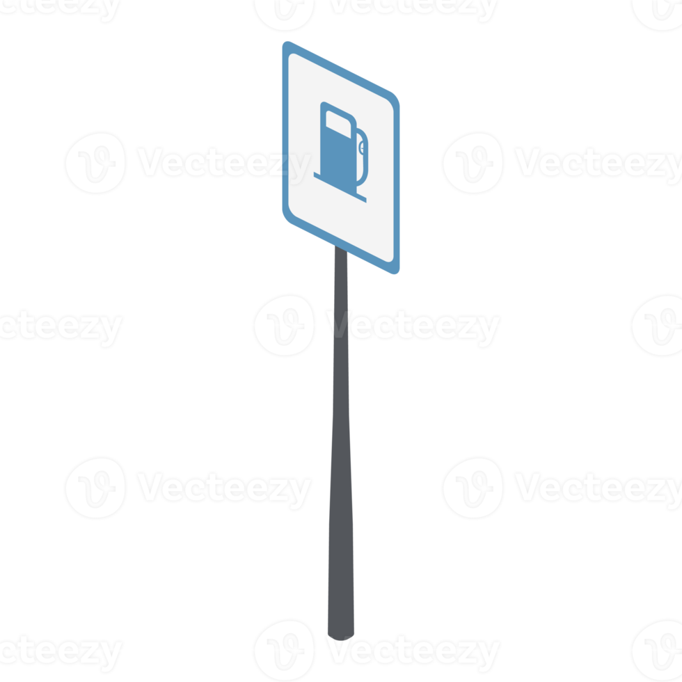 isometric petrol refueling pump traffic sign 3d universal scenary collection set png