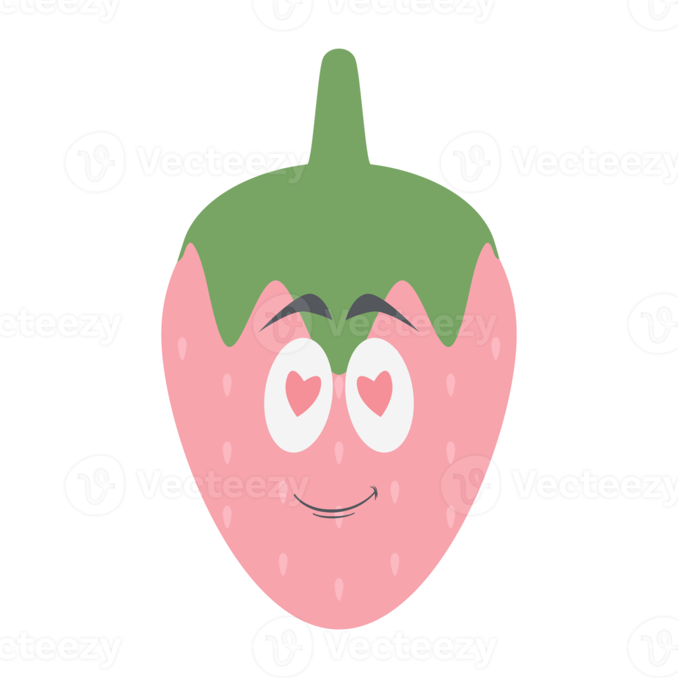 fragola testa emoticon viso espressione collezione png